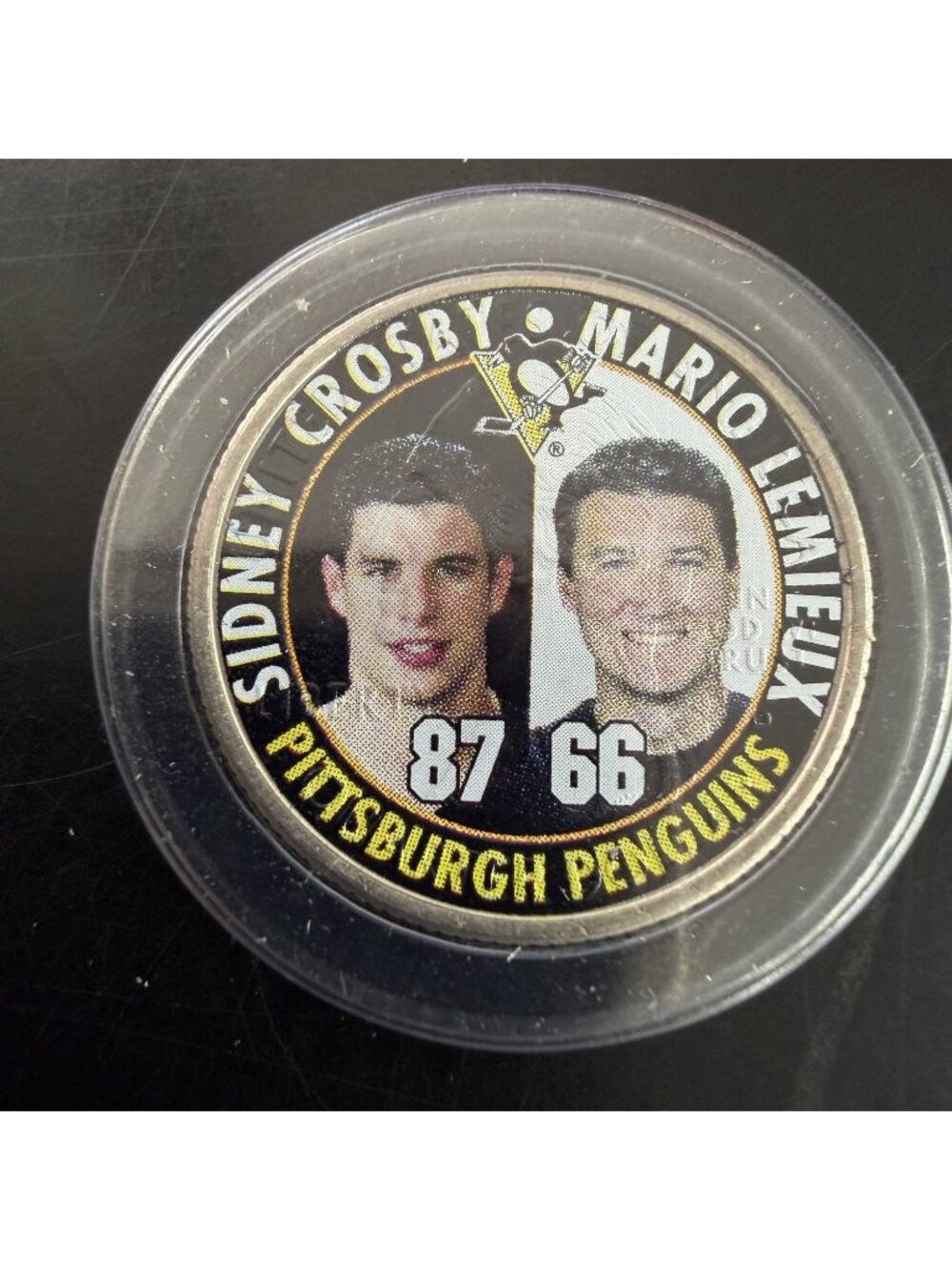 2005-06 NHL Colorized Quarter US Statehood Sidney Crosby RC Coin Mario Lemieux